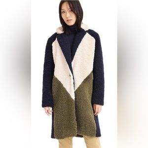 J. Crew Colorblock Sherpa Coat